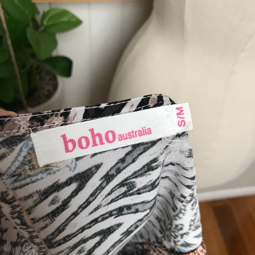 BOHO AUSTRALIA High/Low Cold Shoulder Rayon dress - Picture 8 of 9